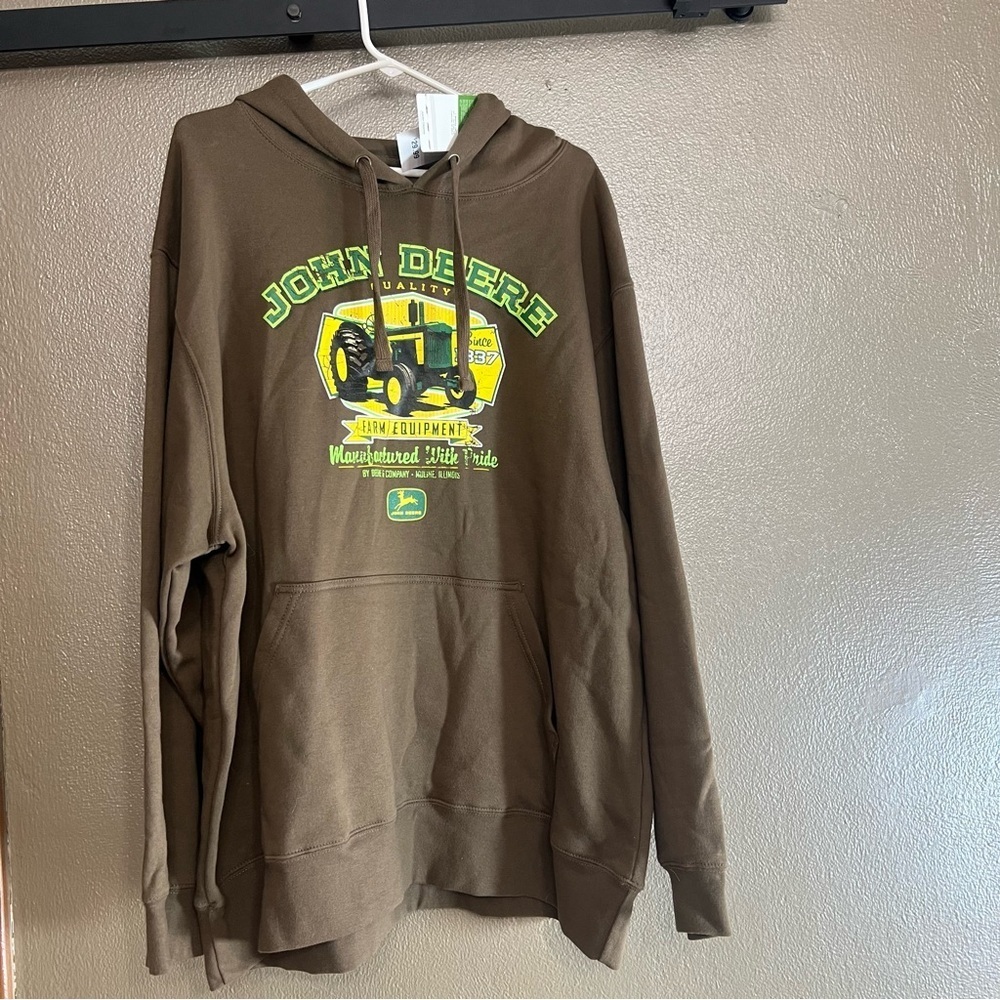 John Deere brown Graphic Tractor Sweatshirt Size XL - Picture 7 of 11